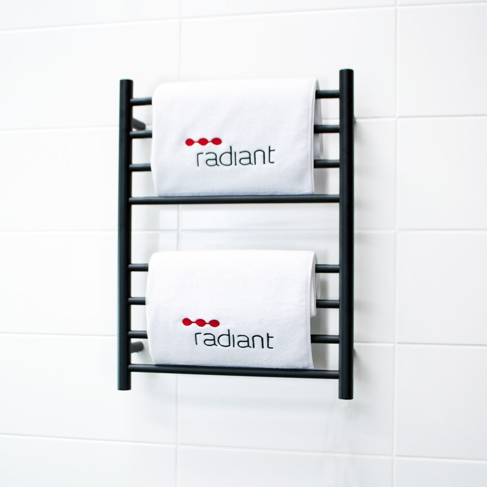 RADIANT NON-Heated Towel Rail/Rack ROUND Bar BLACK - 530 x 7000mm [BLTR530]