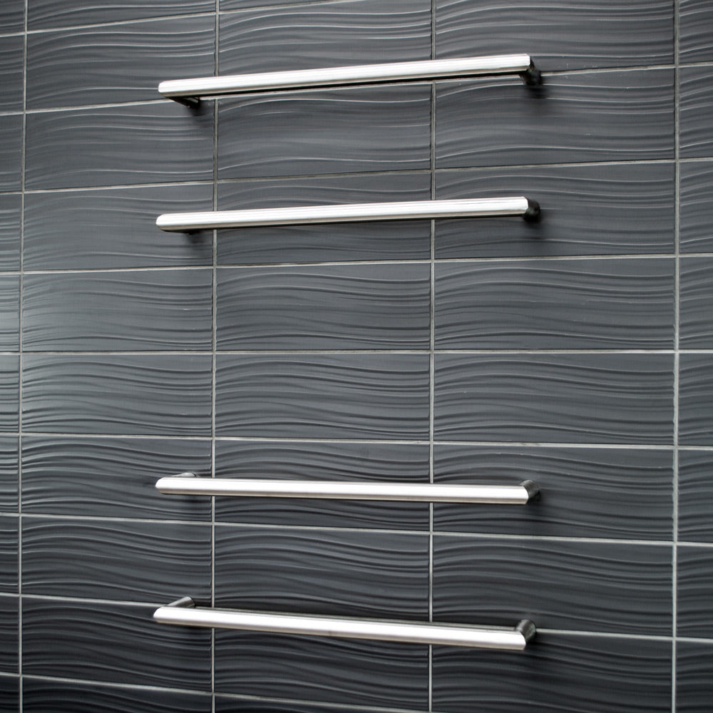 Radiant Single Round Bar NON-HEATED Towel Rails (NH-SBRTR) - Various Widths and Colour Finishes