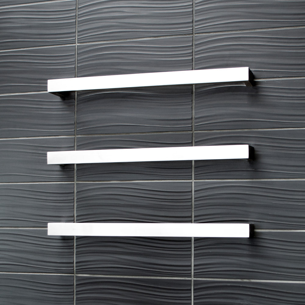 3 x Single Square Bar - Brushed Satin