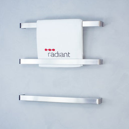 Radiant Single SQUARE WITH ROUNDED ENDS Bar NON-HEATED Towel Rails (NH-VAIL) - Various Widths and Colour Finishes