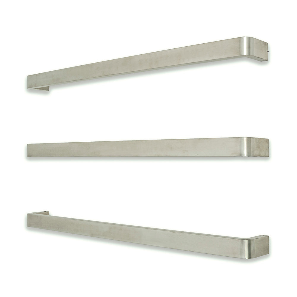 Radiant Single SQUARE WITH ROUNDED ENDS Bar Heated Towel Rail Kits (VAIL) - Various Widths, Colour Finishes and Number of Bars Available