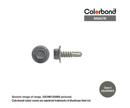 Macsim Hex Washer Face Self Drilling Galvanised PAINTED HEAD Screws - Box of 1000 - Various Sizes and Colours