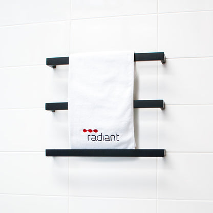 Radiant Single SQUARE Bar Heated Towel Rail Kits (SBSTR) - Various Widths, Colour Finishes and Number of Bars Available