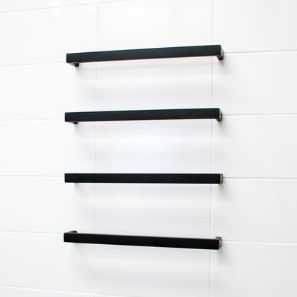 Radiant Single SQUARE Bar Heated Towel Rail Kits (SBSTR) - Various Widths, Colour Finishes and Number of Bars Available