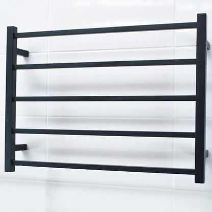Heated Towel Rail BSTR03 BLACK Square Bar 750 x 550mm