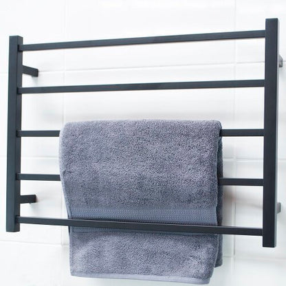 Heated Towel Rail BSTR03 BLACK Square Bar 750 x 550mm