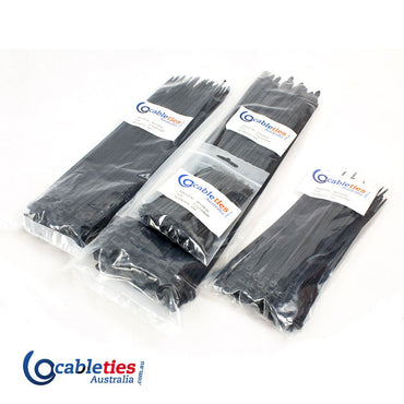 Nylon Cable Ties Black 2.5mm x 100mm or 120mm - Pack of 100 Ties