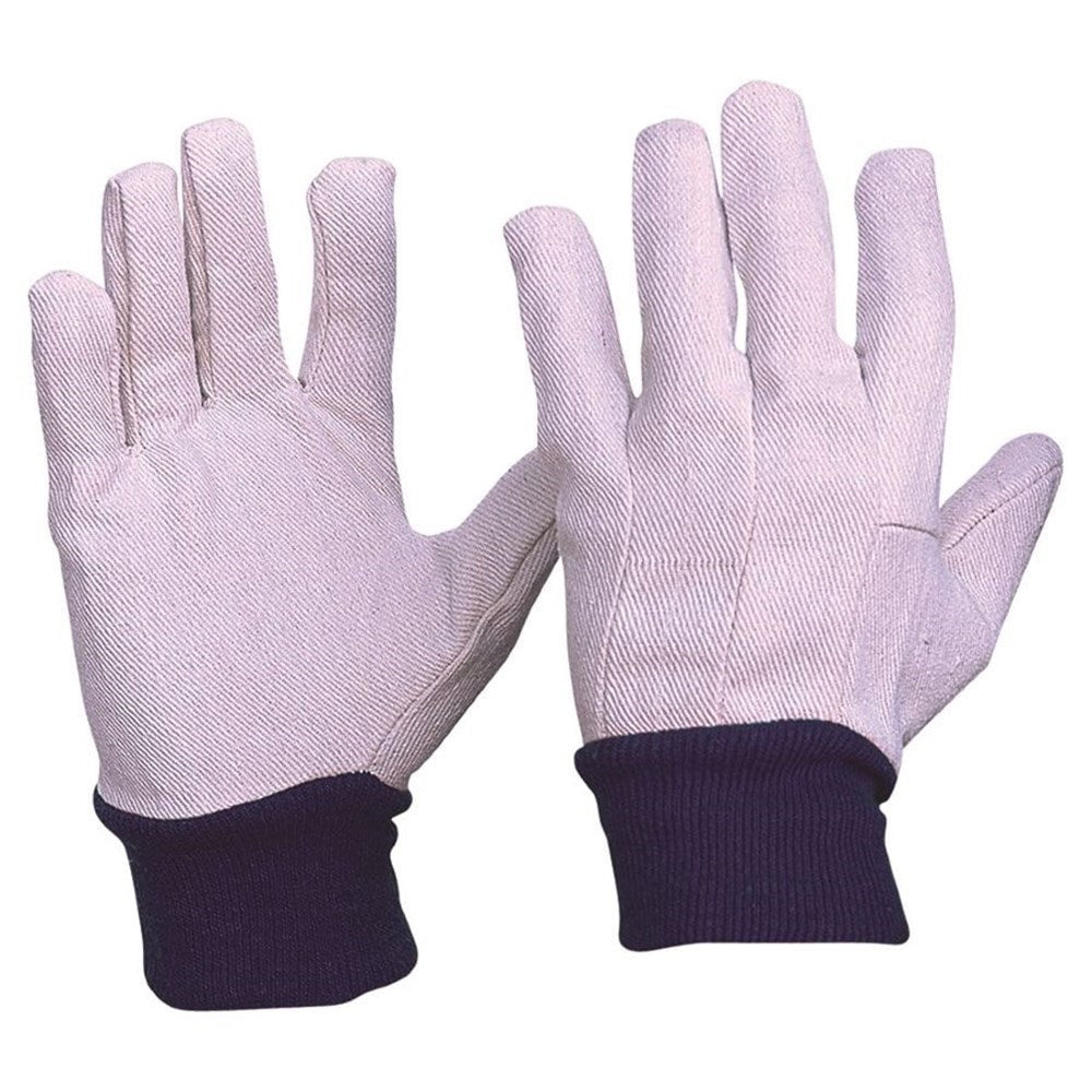 Pro Choice Cotton Drill Knit Wrist Gloves - Ladies Red Wrist or Mens Blue Wrist