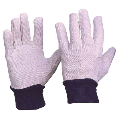 Pro Choice Cotton Drill Knit Wrist Gloves - Ladies Red Wrist or Mens Blue Wrist
