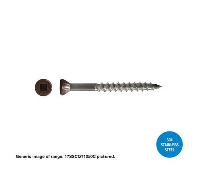 Macsim Type 17 TRIM Head Decking Screws (Square Drive) 304 Stainless Steel - 8G x 50mm - Box of 600 - Two Colour Options