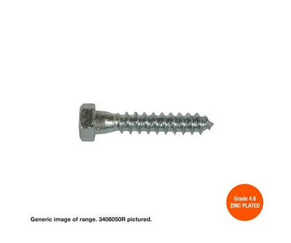 Macsim Hex Head Coach Screws Zinc Plated - Various Sizes and Quantities