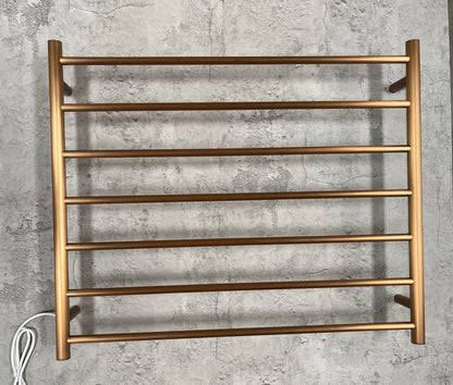 Radiant Heated Towel Rail (RTR08) 900mm x 750mm - 7 Round bars - Multiple Colour Finishes