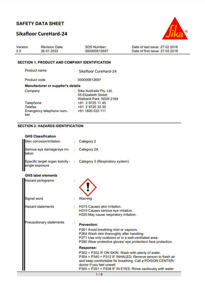 SikaFloor CureHard-24 Sealer - 20L