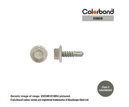 Macsim Hex Washer Face Self Drilling Galvanised PAINTED HEAD Screws - Box of 1000 - Various Sizes and Colours