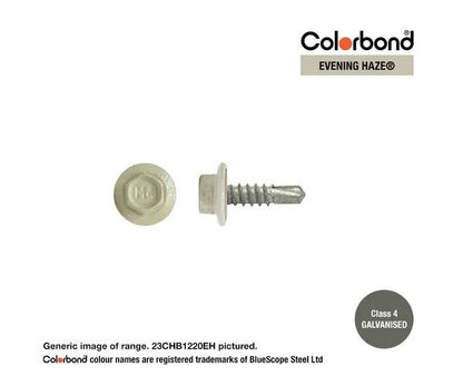 Macsim Hex Washer Face Self Drilling Galvanised PAINTED HEAD Screws - Box of 1000 - Various Sizes and Colours