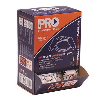 Pro Choice ProBullet Disposable Corded and Uncorded Earplugs - Various Pack Quantities