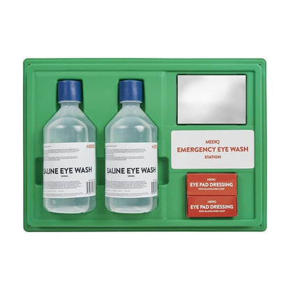 MEDIQ Emergency Eyewash Saline Solution - Bottles and Stations