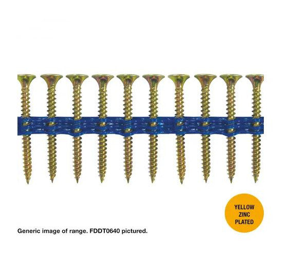Macsim Collated FastDrive Bugle Head Drywall Screws (Fine Thread) Yellow Zinc Plated - Various Sizes and Quantities
