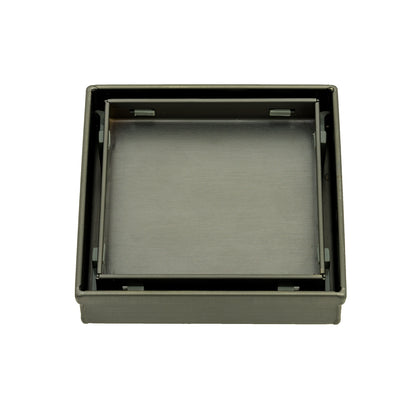 Radiant Gun Metal Grey 316 Stainless Steel Square Tile Insert Shower Grate - 2 Outlet Sizes