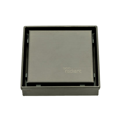 Radiant Gun Metal Grey 316 Stainless Steel Square Tile Insert Shower Grate - 2 Outlet Sizes