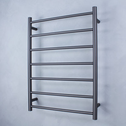 Gun Metal Grey 600 x 800mm Rnd Heated Towel Rail LEFT