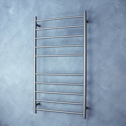 Gun Metal Grey 600 x 1100mm Rnd Heated Towel Rail