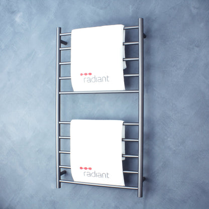 Gun Metal Grey 600 x 1100mm Rnd Heated Towel Rail