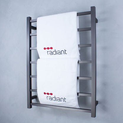Radiant Heated Towel Rail (STR01) 600mm x 800mm - 7 Square Bars - Multiple Colour Finishes