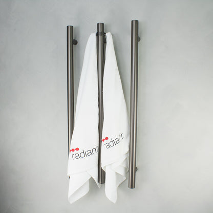 Radiant Single Vertical ROUND Bar NON-HEATED Towel Rail 950mm Tall - Various Colour Finishes
