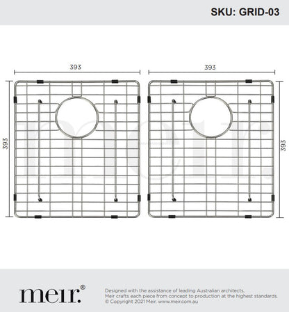 Meir Lavello 2 Piece Protection Grid for Kitchen Sink MKSP-D860440 - 3 Colour Finishes