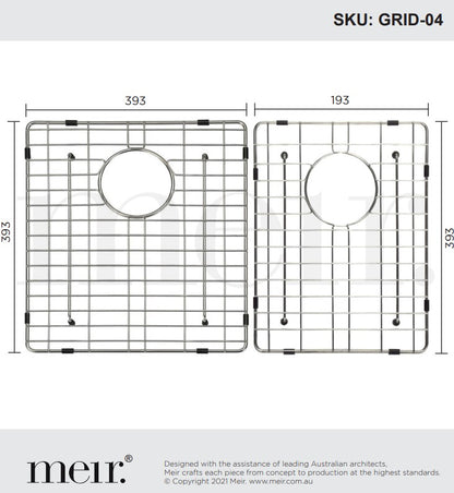 Meir Lavello 2 Piece Protection Grid for Kitchen Sink MKSP-D670440 - 3 Colour Finishes