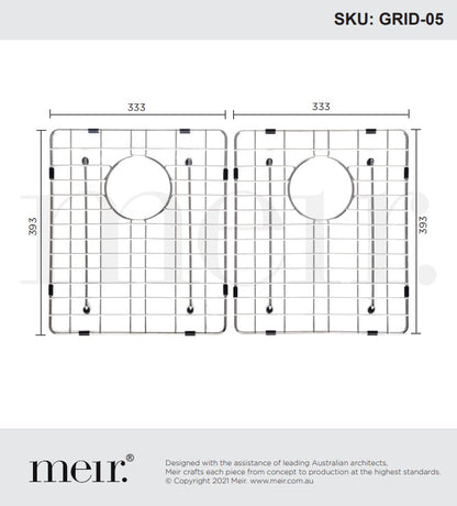 Meir Lavello 2 Piece Protection Grid for Kitchen Sink MKSP-D760440 - 3 Colour Finishes