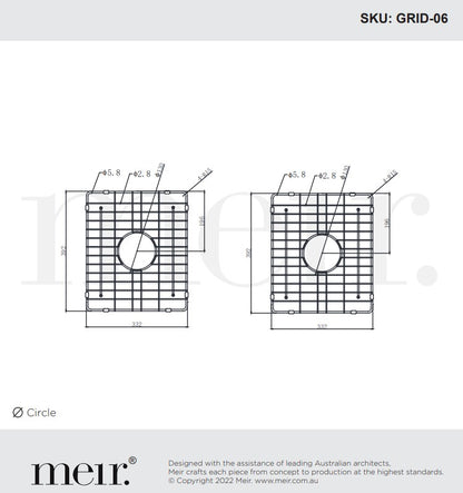 Meir Lavello 2 Piece Protection Grid for Kitchen Sink MKSP-D1160440D - 3 Colour Finishes