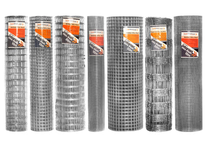 Galvanised Cage Wire Mesh 1200mm x 30m - 25mm squares, 1.24mm wire gauge