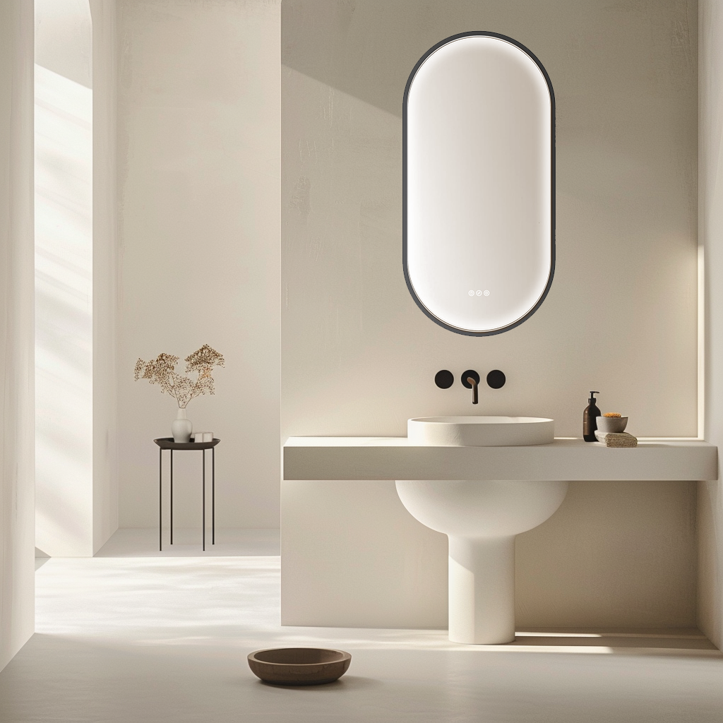 Euro Mirror KÄPSEL Pill Mirror - 500mm x 1000mm - Various Frame Colours