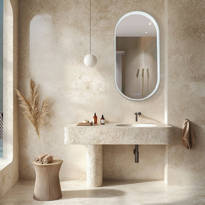 Euro Mirror KÄPSEL Pill Mirror - 500mm x 1000mm - Various Frame Colours