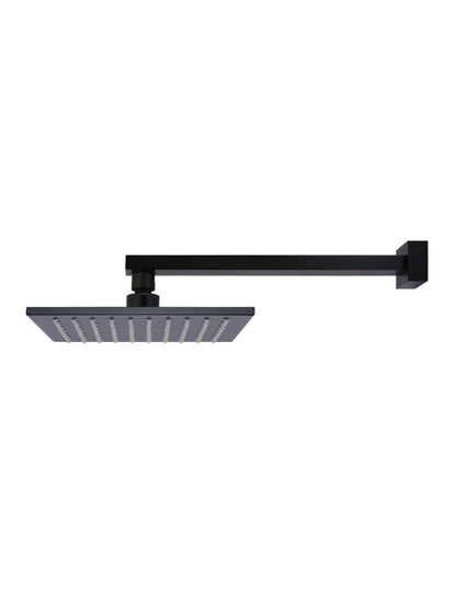 Meir Matte Black Square Wall Shower 300mm Rose + 400mm Arm