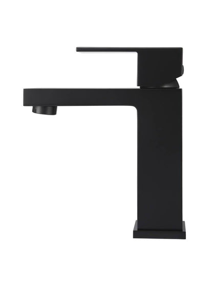 Meir Matte Black Square Basin Mixer Tap
