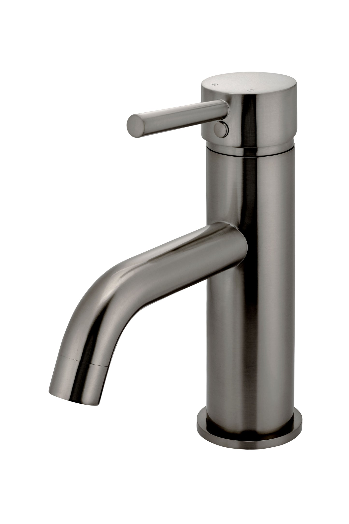 Meir Round Basin Mixer Tap with Curved Spout - Various Colour Finishes
