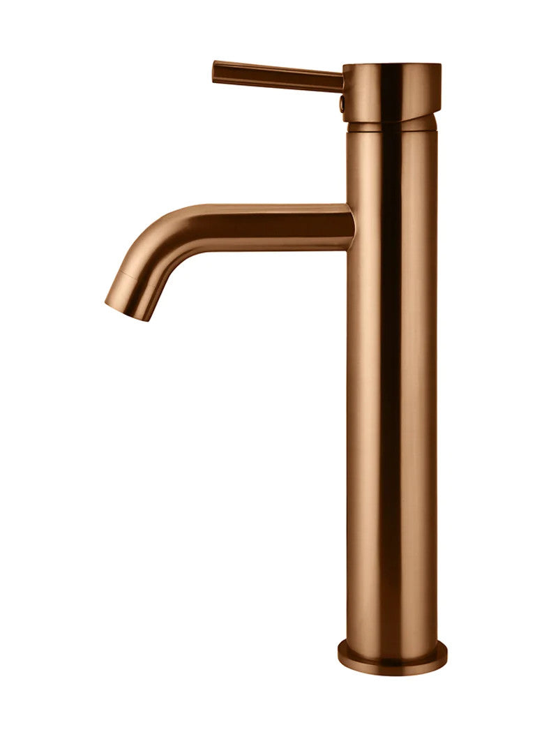 Meir Round Tall Curved Basin Mixer Tap - Various Colour Finishes
