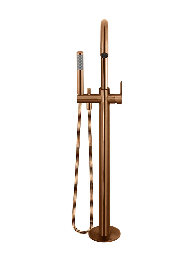 Meir Round Free Standing Bath Spout and Hand Shower Paddle Handle - Various Colour Finishes