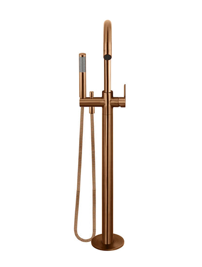 Meir Round Free Standing Bath Spout and Hand Shower Paddle Handle - Various Colour Finishes