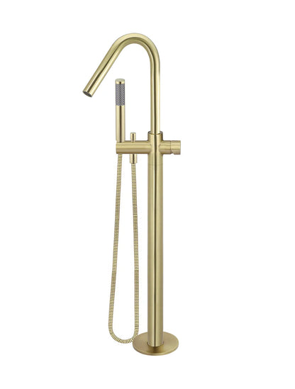Meir Round Freestanding Bath Spout and Hand Shower Pinless Handle - Various Colour Finishes
