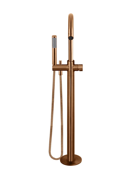 Meir Round Freestanding Bath Spout and Hand Shower Pinless Handle - Various Colour Finishes