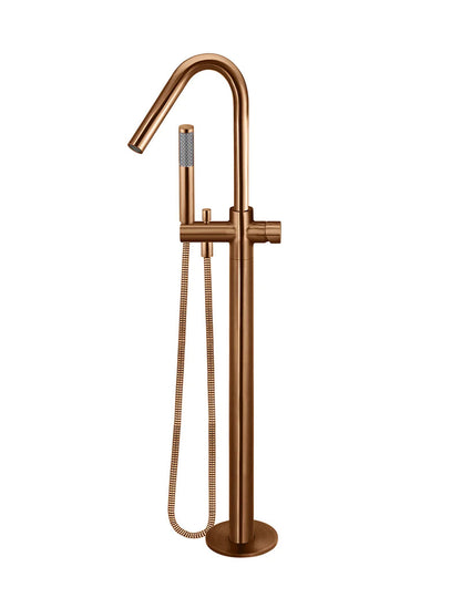 Meir Round Freestanding Bath Spout and Hand Shower Pinless Handle - Various Colour Finishes