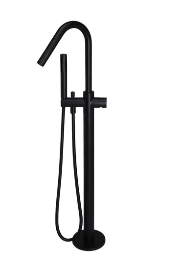 Meir Round Freestanding Bath Spout and Hand Shower Pinless Handle - Various Colour Finishes