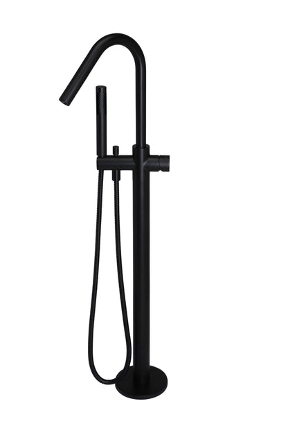 Meir Round Freestanding Bath Spout and Hand Shower Pinless Handle - Various Colour Finishes