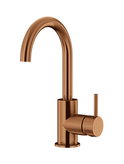 Meir Round Gooseneck Basin Mixer with Cold Start - Various Colour Finishes