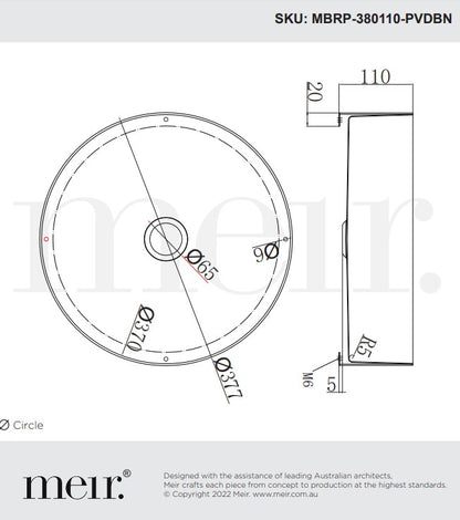 Meir Round Steel Bathroom Basin 380 X 110 - Various Colour Finishes