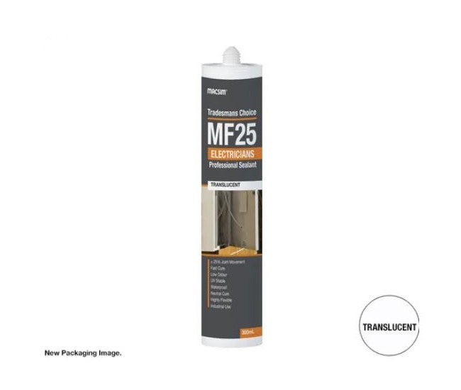 MF25 Electricians Silicone Sealant Translucent 300ml Cartridges - Box of 10